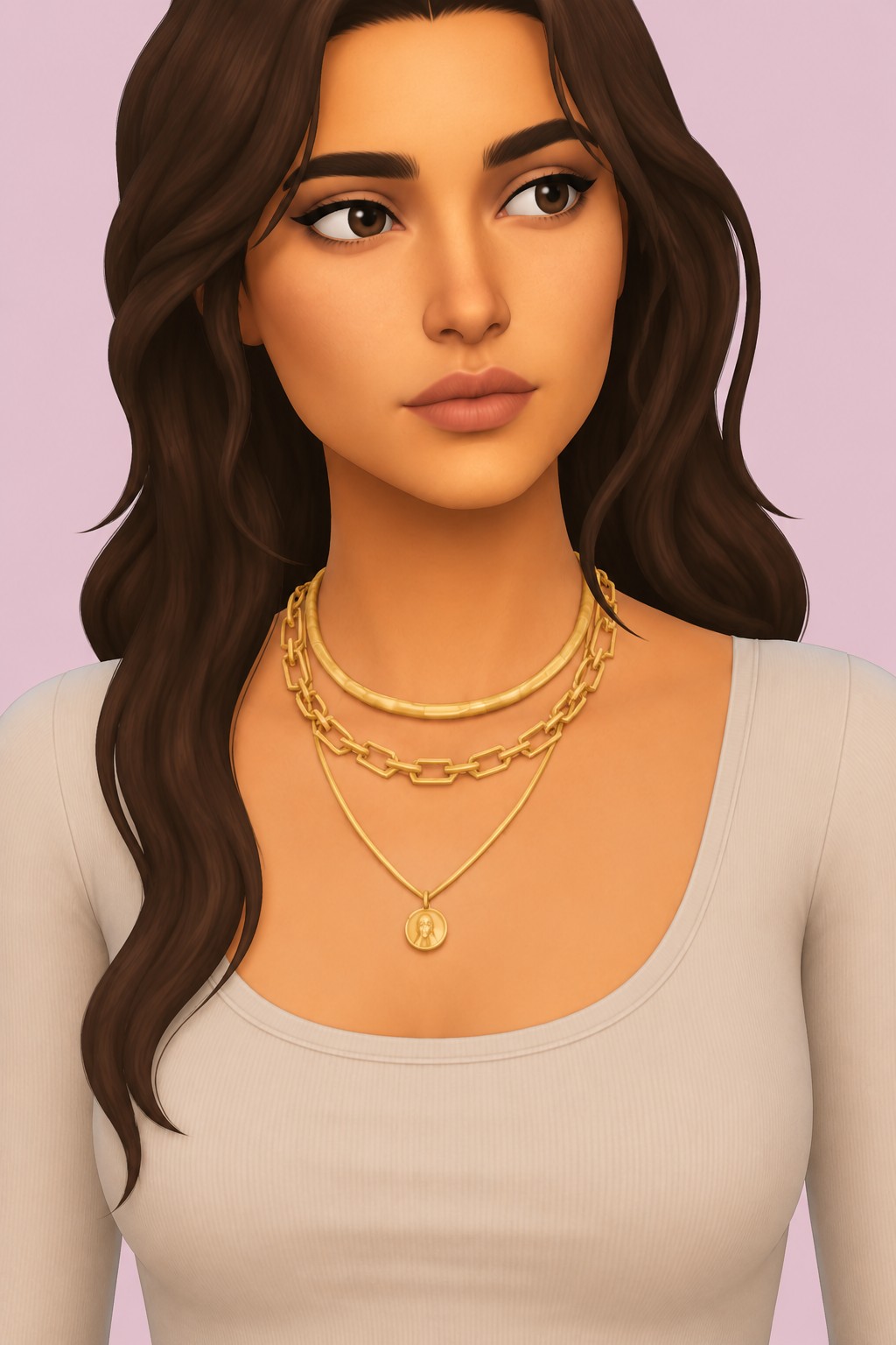 Megan Necklace custom content (CC) for Sims 4 by caiocc