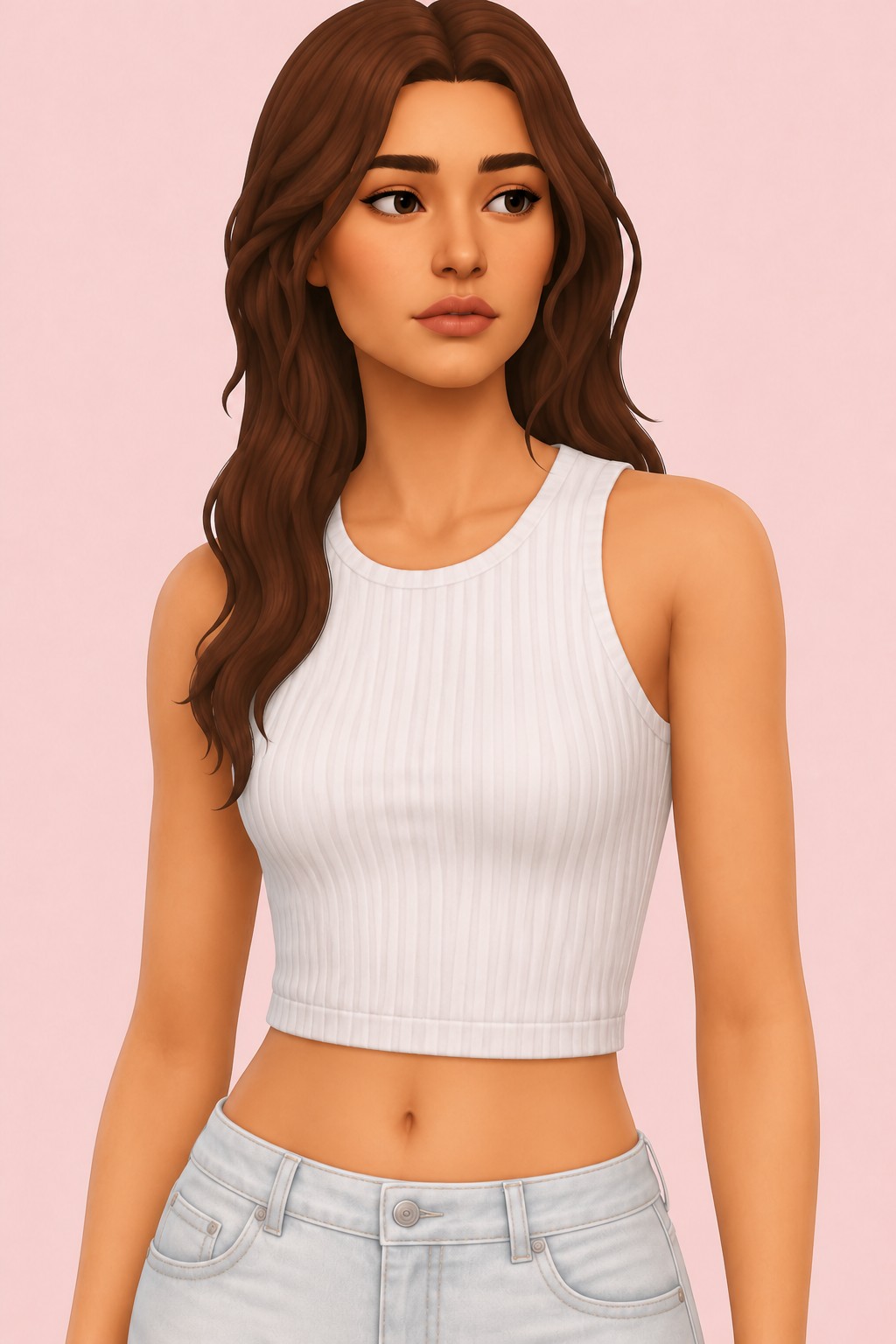 Megan Top custom content (CC) for Sims 4 by caiocc