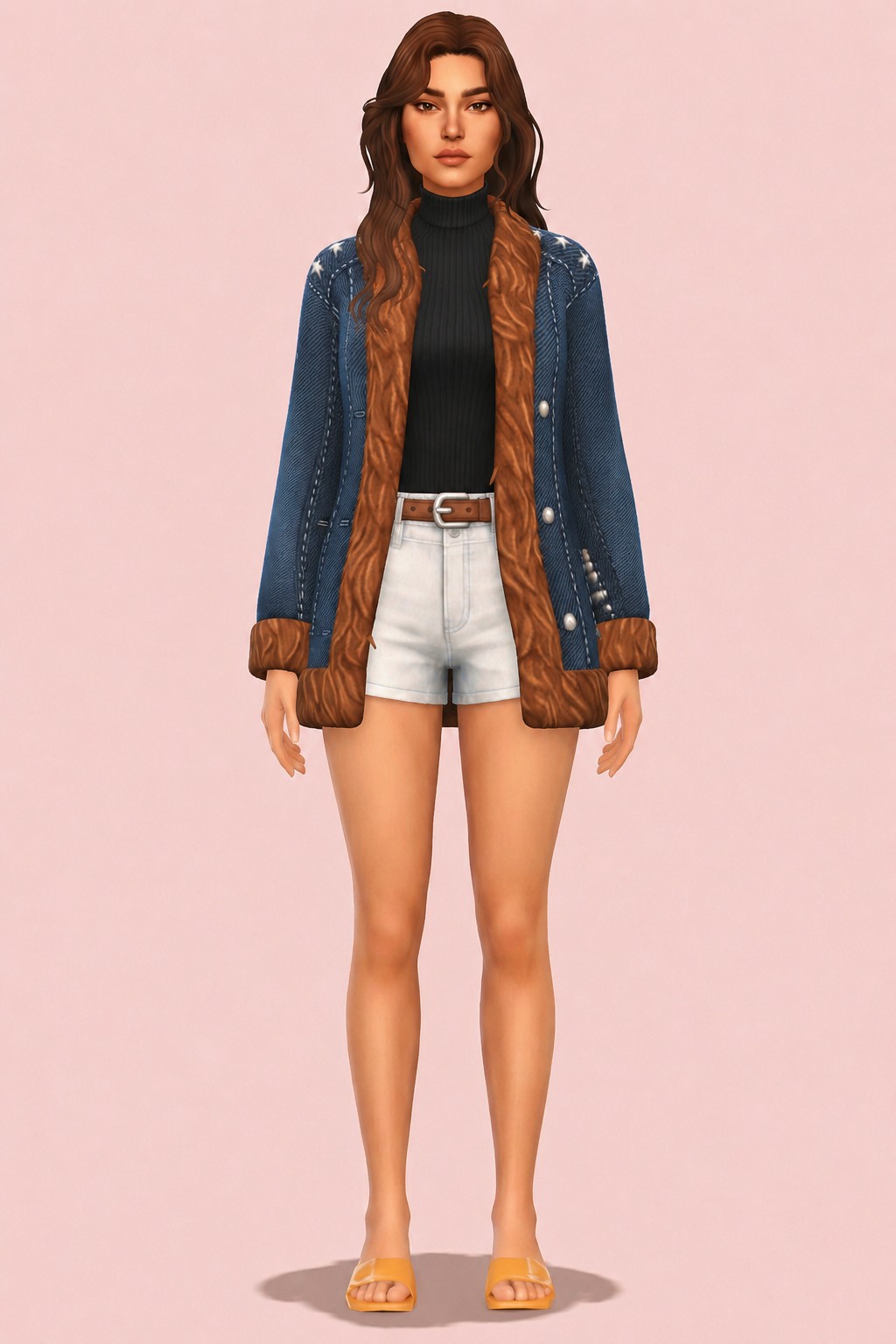 Gust Denim Coat custom content (CC) for Sims 4 by trillyke