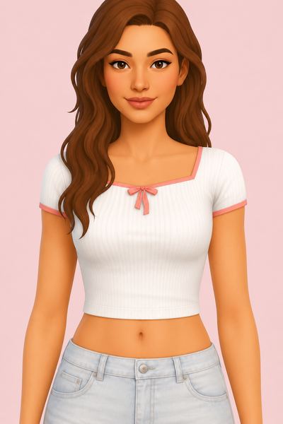 Tiny Bow Top custom content (CC) for Sims 4 by caiocc