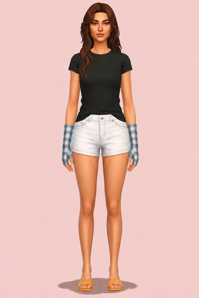 Flannel Shirt Gloves custom content (CC) for Sims 4 by serenitycc