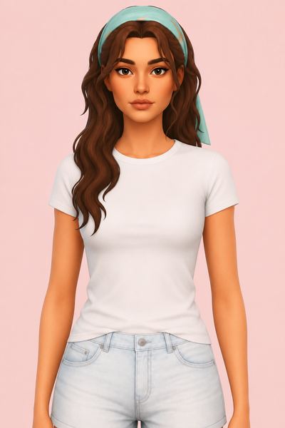 Hemi Hair Scarf custom content (CC) for Sims 4 by greenllamas
