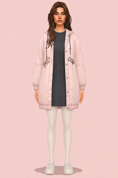 Charlotte Coat custom content (CC) for Sims 4 by serenitycc