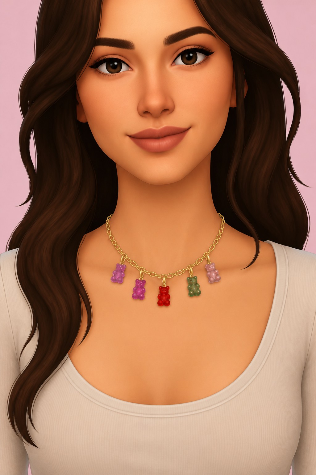 Gummy Bear Necklace custom content (CC) for Sims 4 by joliebean