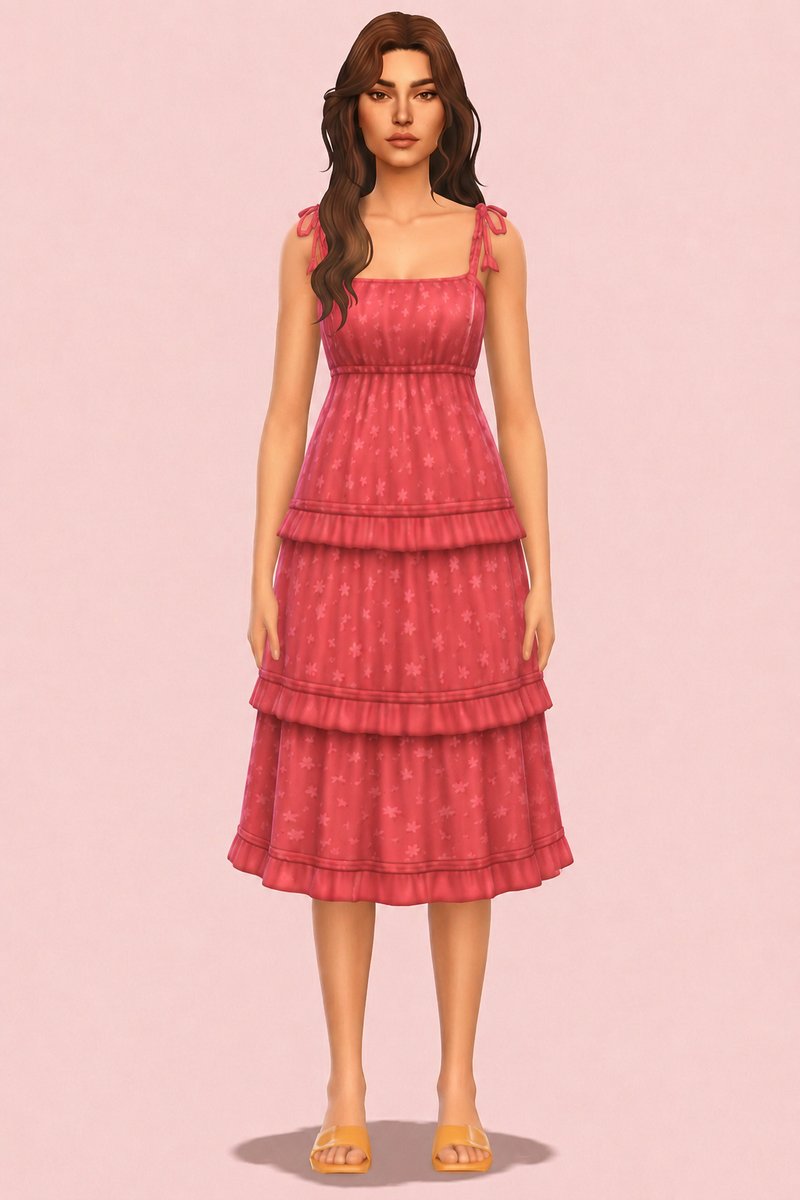 Peach Gelato Dress custom content (CC) for Sims 4 by trillyke