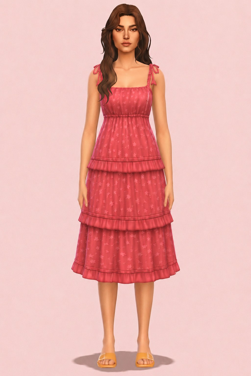 Peach Gelato Dress custom content (CC) for Sims 4 by trillyke