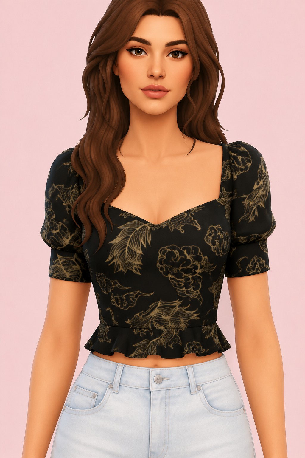 Reina Top custom content (CC) for Sims 4 by huien