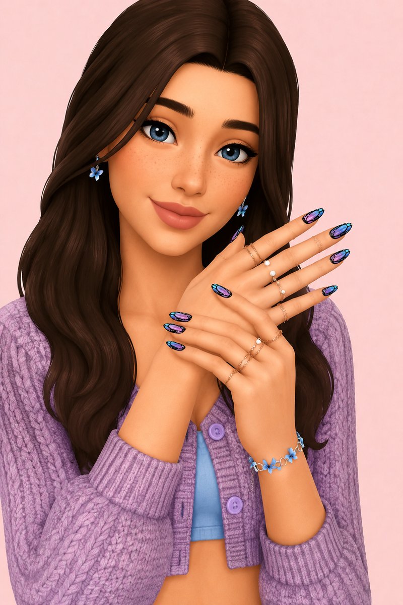 Icarus Nails custom content (CC) for Sims 4 by trillyke