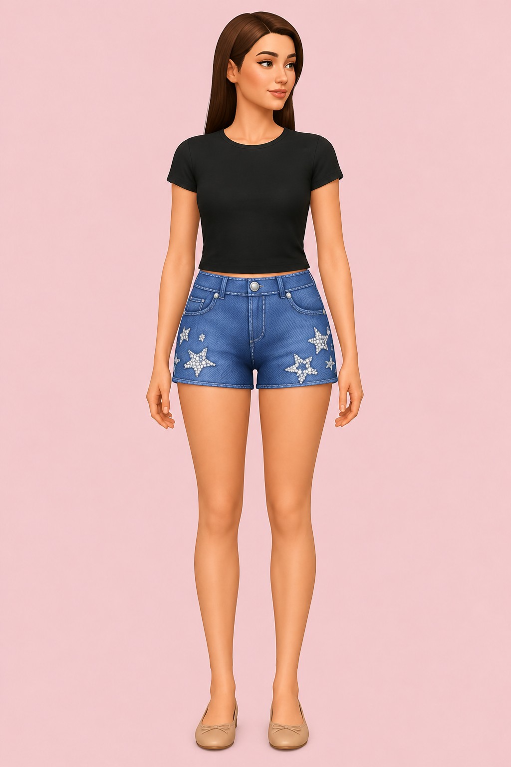Shining Star Shorts custom content (CC) for Sims 4 by trillyke
