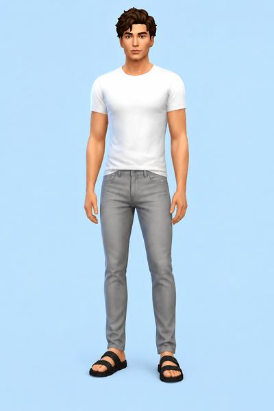 Leather Slip-on Sandals 01 custom content (CC) for Sims 4 by jiussims