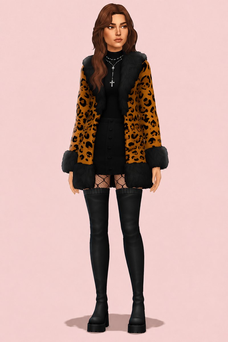 Mall Goth Leopard Print Jacket Outfit