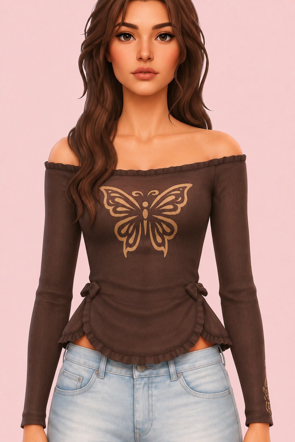 Elderflower Top custom content (CC) for Sims 4 by trillyke