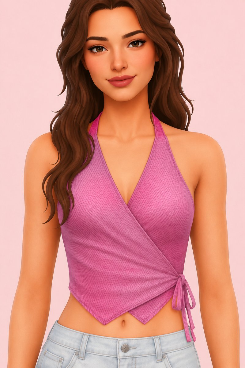 Peach Soda Top custom content (CC) for Sims 4 by trillyke