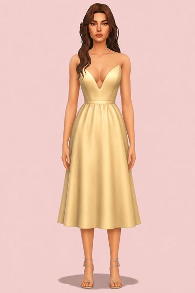 Ha Yun Dress custom content (CC) for Sims 4 by madlen