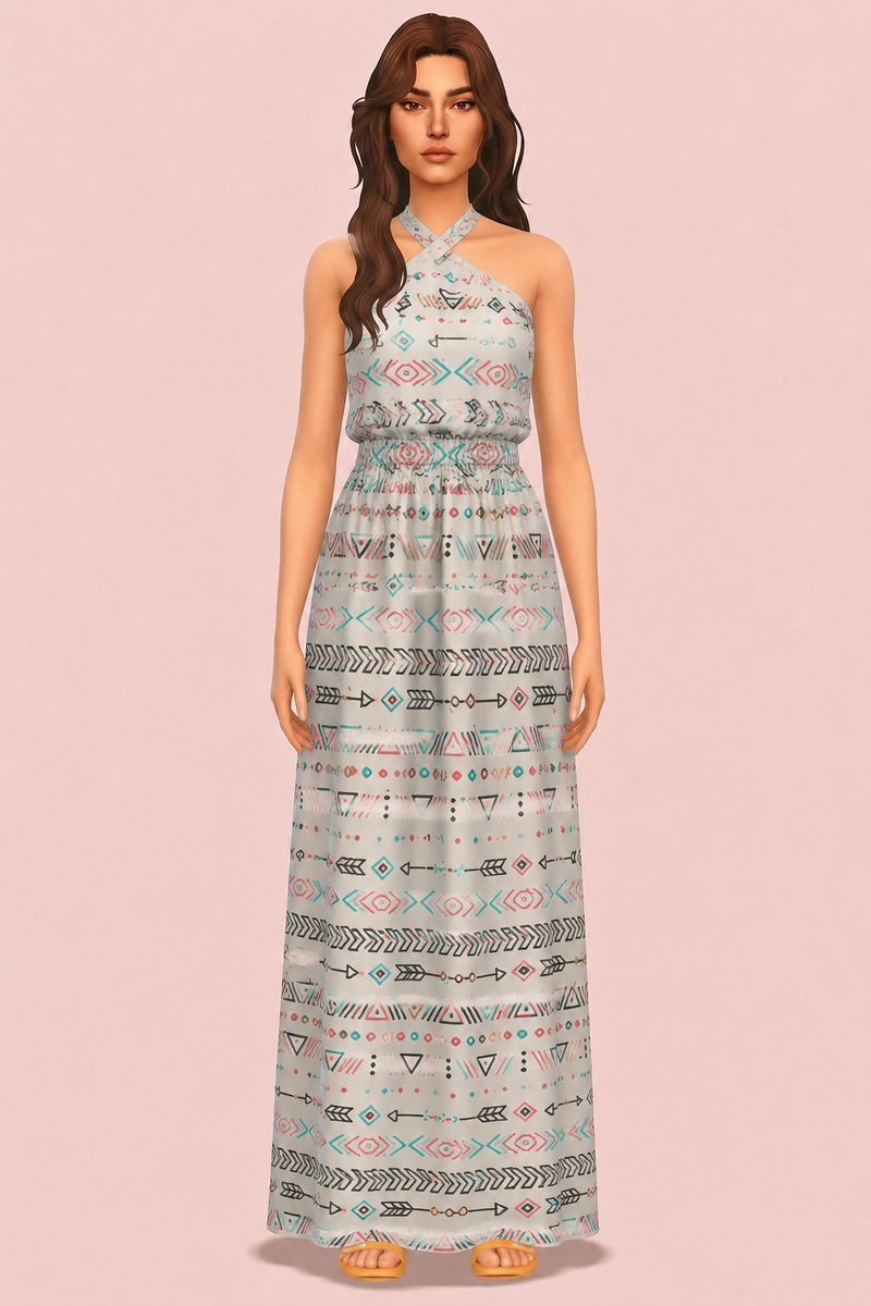 Linen maxi dress