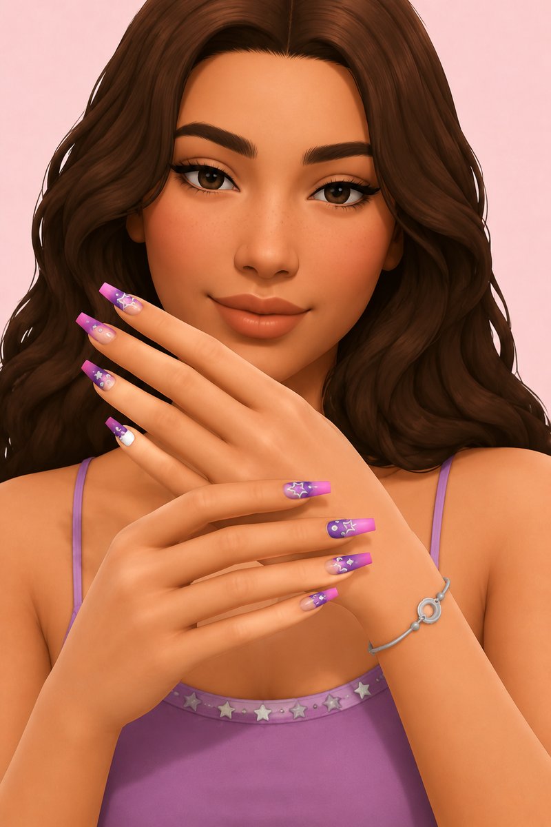 Lost Paradise Nails custom content (CC) for Sims 4 by trillyke
