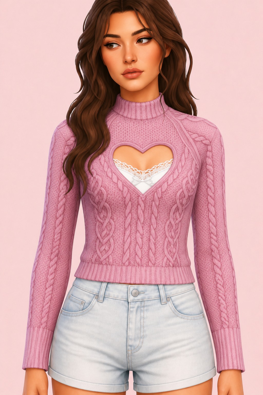 Confession Sweater and Accessory Top custom content (CC) for Sims 4 by trillyke