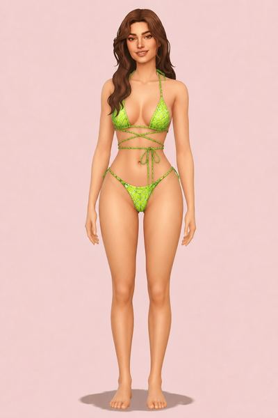 Thong Version - Noir Venom Bikini custom content (CC) for Sims 4 by busratr