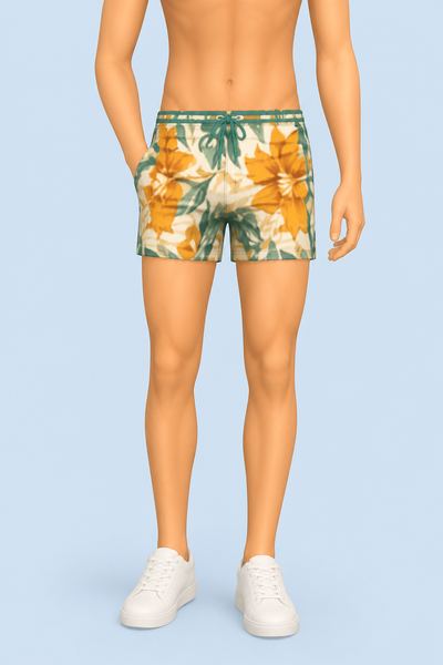 Male Summer Short custom content (CC) for Sims 4 by bluerose3DFashion