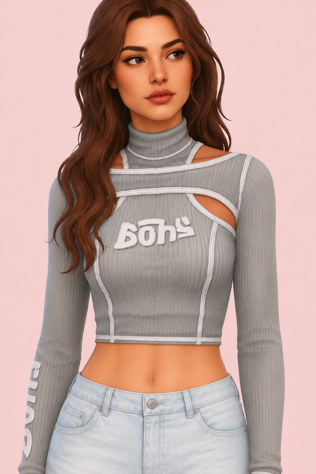 Virtual Angel Top custom content (CC) for Sims 4 by trillyke