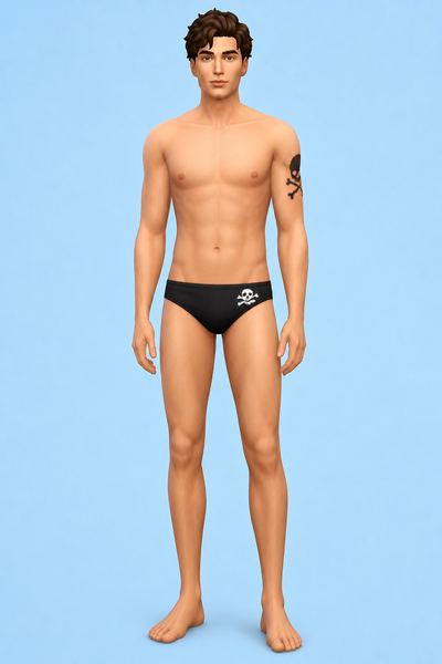 TS4 CC: Persona 4 Golden - Kanji's Dangerous Swimsuit custom content (CC) for Sims 4 by cryptiam