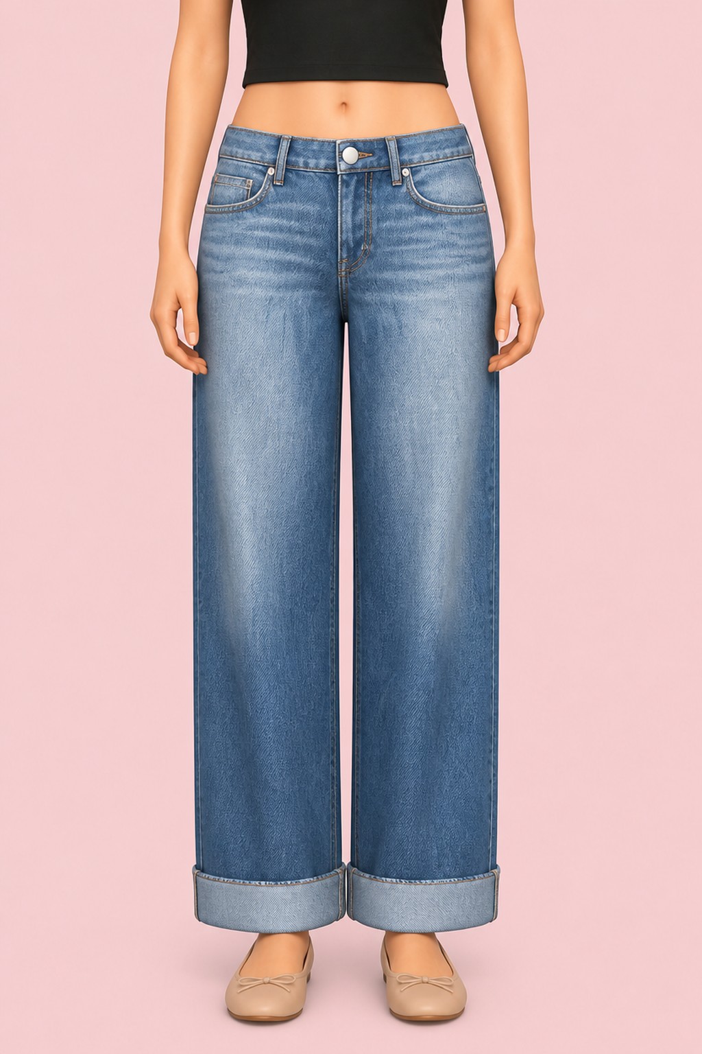 Wide Jeans custom content (CC) for Sims 4 by cool_content_star