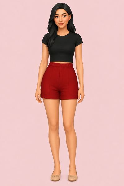Boiler Suit Shorts custom content (CC) for Sims 4 by ancasims