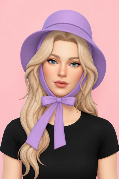 Lavender In August Hat custom content (CC) for Sims 4 by u29477297