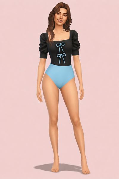 Lavender In August Swimsuit custom content (CC) for Sims 4 by u29477297