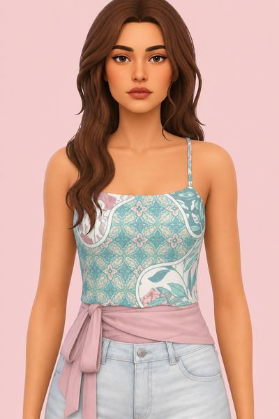 Batik Top custom content (CC) for Sims 4 by huien