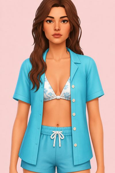 Beach Blouse custom content (CC) for Sims 4 by caiocc