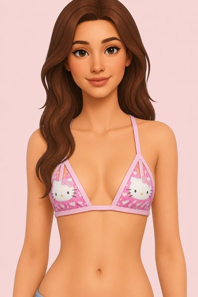 KITTY TOP custom content (CC) for Sims 4 by korkassims