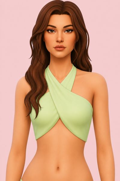 Coconut Water Bikini Top custom content (CC) for Sims 4 by joliebean