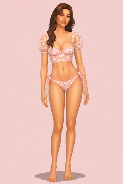 PEACH | Royal Core - Lingerie Set custom content (CC) for Sims 4 by SMSims