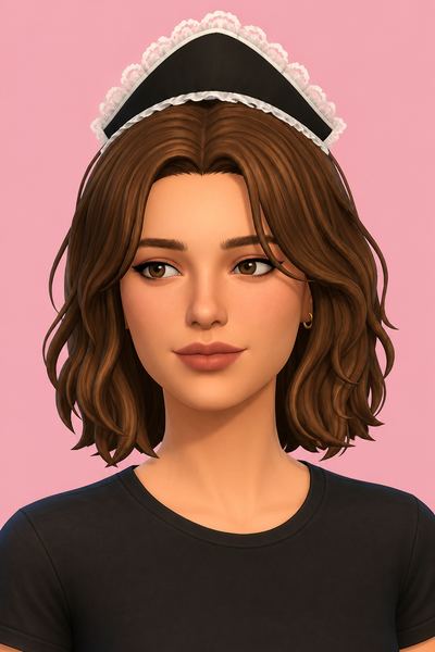 Maid Lingerie Kaunis - Hat custom content (CC) for Sims 4 by nanydesign