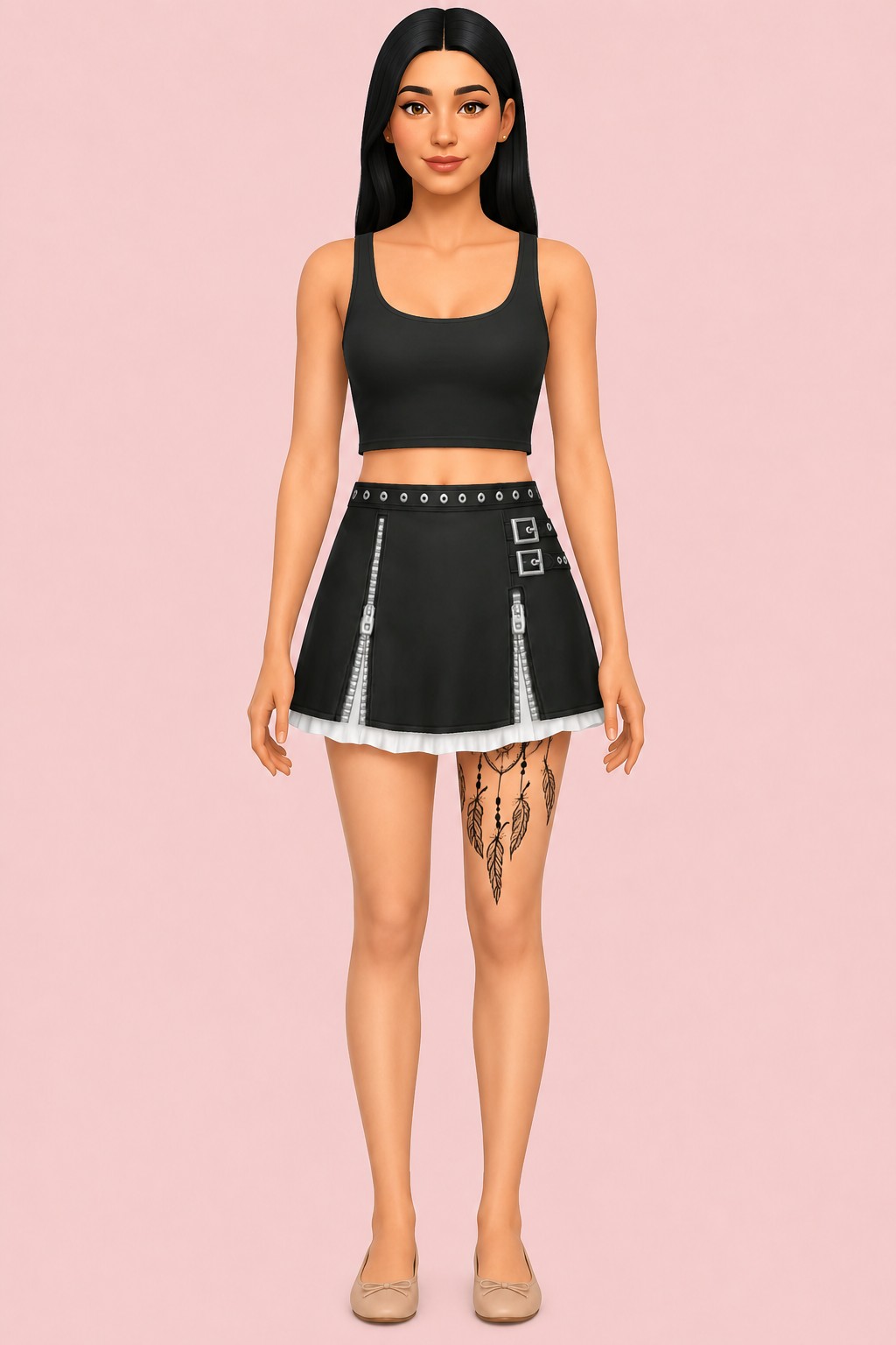 Fate Skirt custom content (CC) for Sims 4 by trillyke