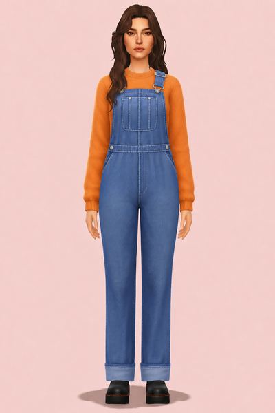 Cherry Talk Denim Overalls