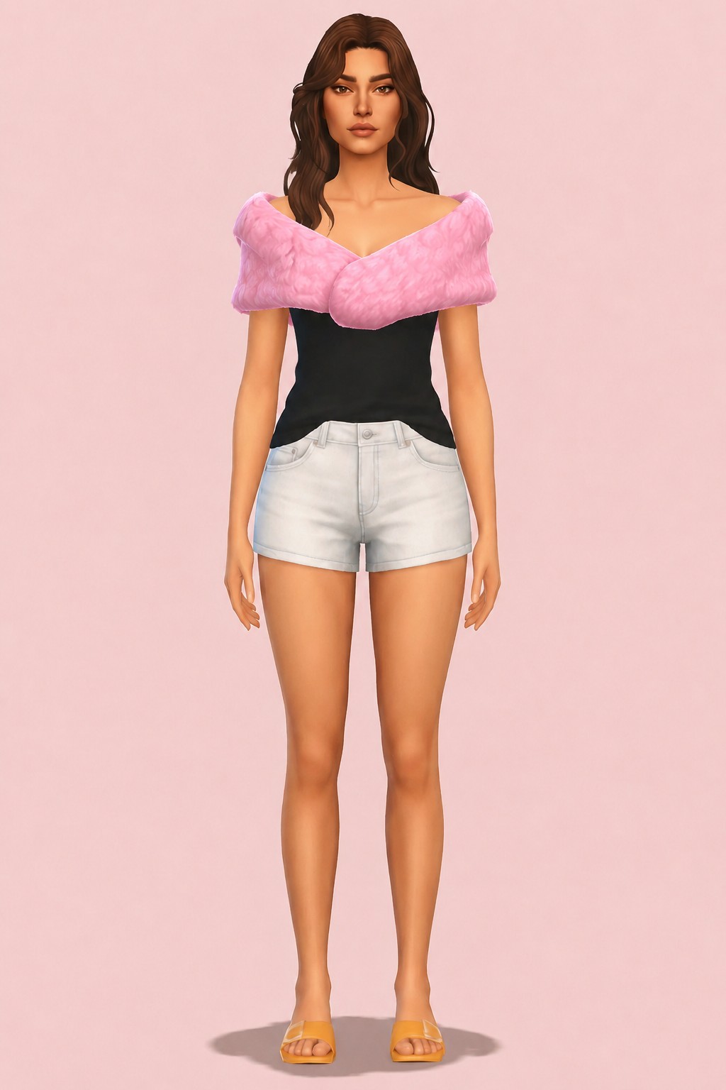 Dreamy Day Acc Fur Shawl custom content (CC) for Sims 4 by trillyke