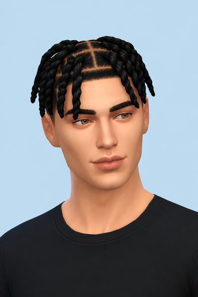 High Top Twists & Cap custom content (CC) for Sims 4 by khadijah551