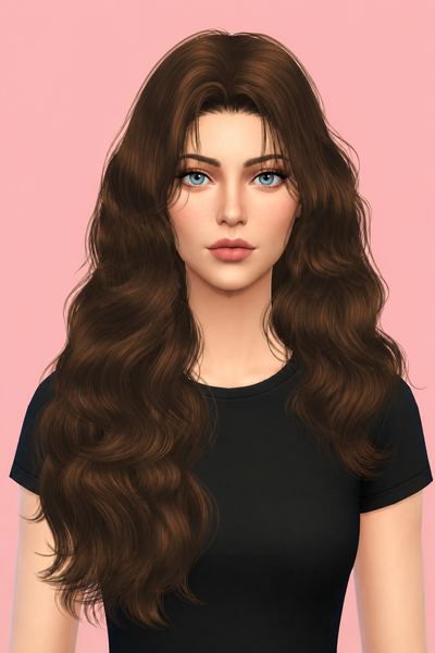 LAMZ_Retro lazy curly hairstyle_001F custom content (CC) for Sims 4 by lamzsims4
