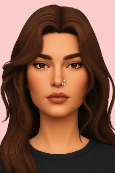 Diamonds Heart Nosering custom content (CC) for Sims 4 by XxBlacksims