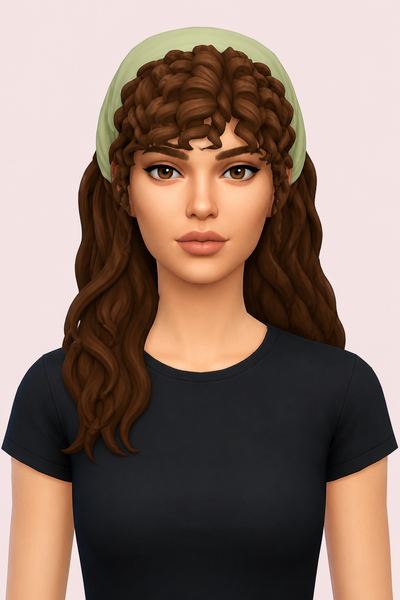 Marjorie Hair Bandana Recolor custom content (CC) for Sims 4 by jo_se_oh