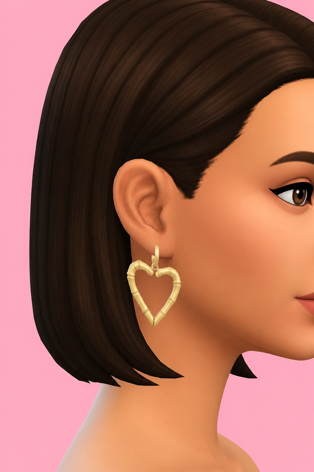 Bamboo Hearts Earrings custom content (CC) for Sims 4 by XxBlacksims