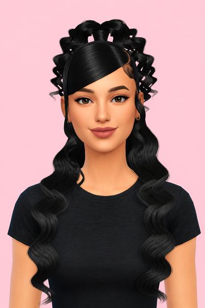 Talayah Curly pony custom content (CC) for Sims 4 by XxBlacksims