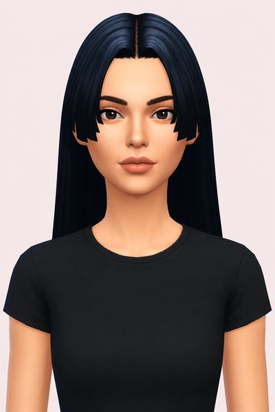 Psylocke Hair custom content (CC) for Sims 4 by aharris00britney