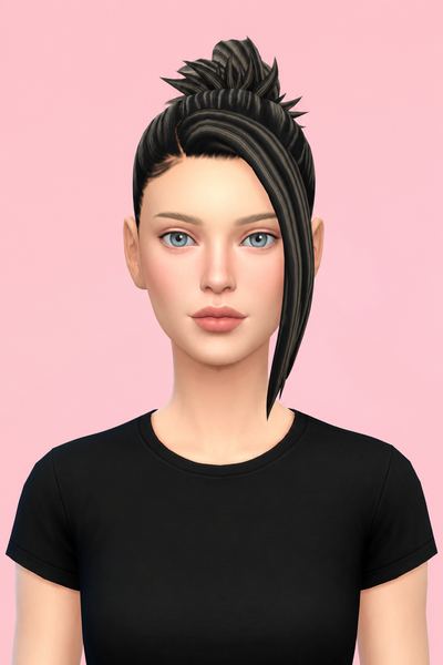Spice Ponytail custom content (CC) for Sims 4 by aharris00britney