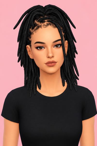 NOELLY HAIRSTYLE custom content (CC) for Sims 4 by BadddieSims