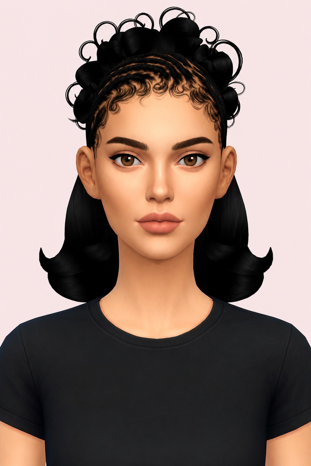 ZINA HAIRSTYLE custom content (CC) for Sims 4 by BadddieSims