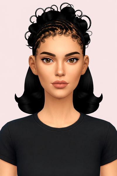 ZINA HAIRSTYLE custom content (CC) for Sims 4 by BadddieSims