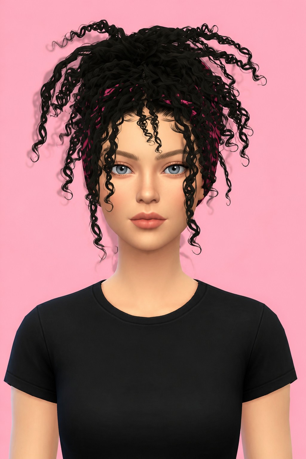 NAYAA MESSY BUN custom content (CC) for Sims 4 by BadddieSims